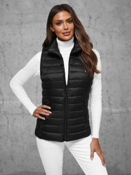 Kamizelka damska pikowana czarna OZONEE JS/16M9139/392