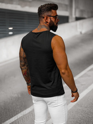 Koszulka bez rękawów męska czarna OZONEE JS/99001Z