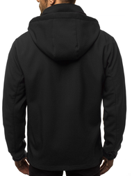 Kurtka softshell męska z kapturem czarna OZONEE JS/56008