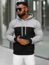 Bluza z kapturem męska czarna OZONEE JS/8B1307/3
