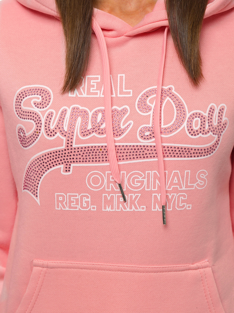 Bluza z kapturem damska łososiowa OZONEE JS/B26016