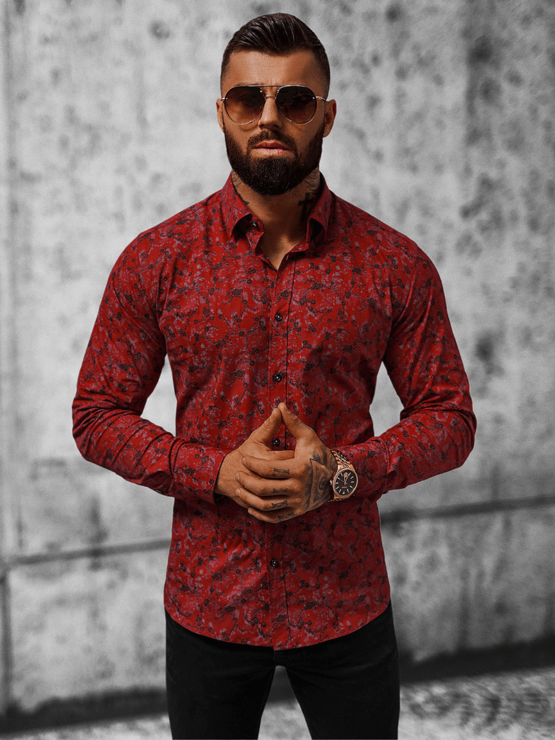 Сорочка чоловіча Бордова OZONEE O/V08