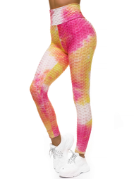 Legginsy damskie różowo-żółte OZONEE JS/YW88031