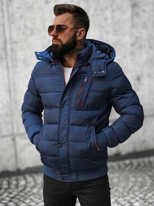 Kurtka zimowa męska pikowana granatowa OZONEE JB/JP1185Z