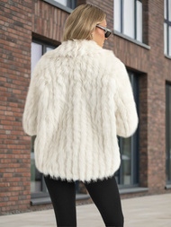 Kurtka zimowa damska futrzana biała OZONEE JS/11Z8261
