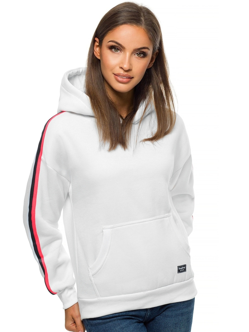 Bluza z kapturem damska biała OZONEE JS/B26015