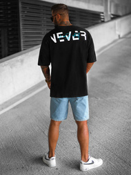 T-shirt męski oversize czarny OZONEE O/3430