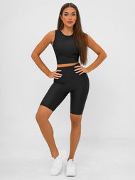 Legginsy krótkie damskie kolarki czarne OZONEE JS/17K597/3