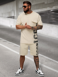 Komplet dresowy męski loose fit beżowy OZONEE JS/27C6531/6