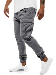 Spodnie męskie chino joggery szare OZONEE A/1005