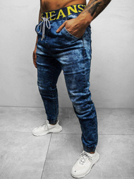 Spodnie jeansowe joggery męskie niebieskie OZONEE DR/TF113