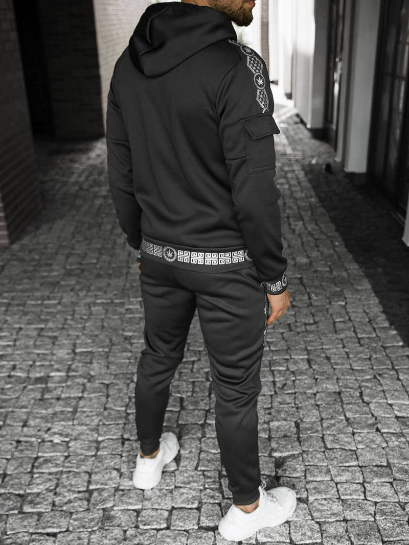 Спортивний костюм чоловічій чорно-срібляста OZONEE O/HM500