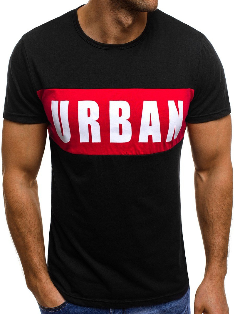 T-Shirt męski czarny OZONEE JS/SS220Z