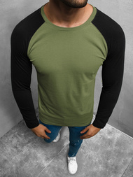 Футболка з довгим рукавом чоловіча Зелена OZONEE O/1218