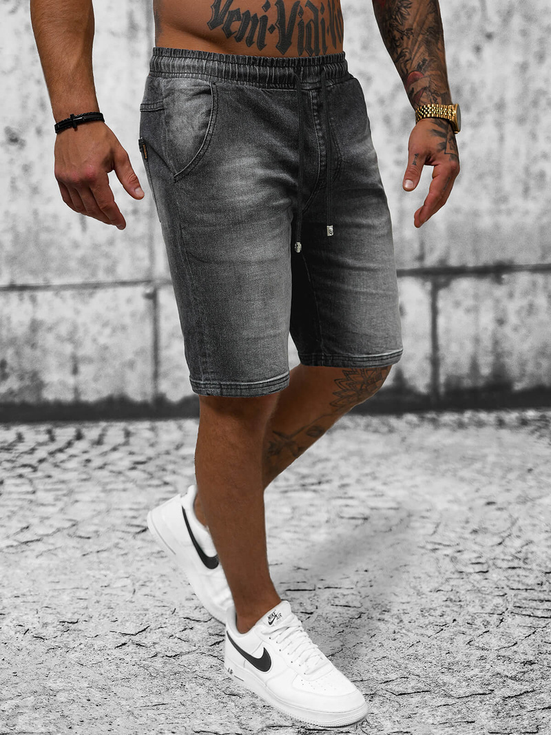 Spodenki męskie jeansowe czarne OZONEE NB/MP0276N