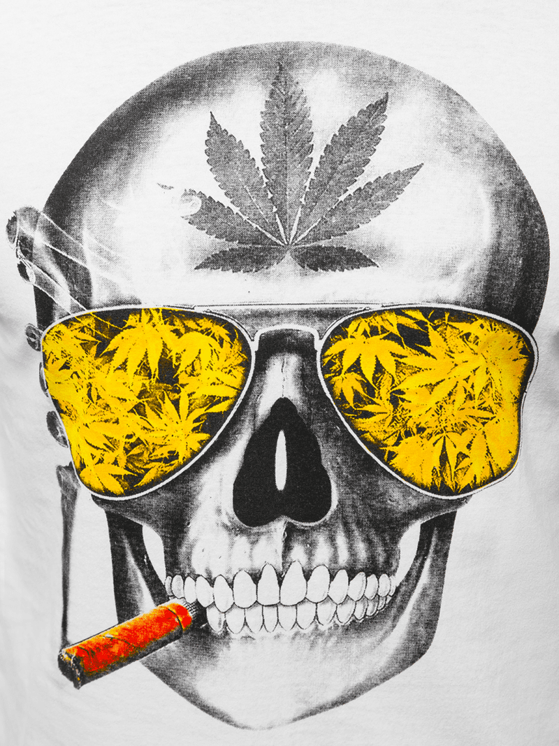 T-Shirt męski z nadrukiem biały OZONEE O/1192