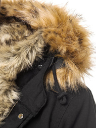 Kurtka zimowa męska z futerkiem czarna OZONEE O/5578Z