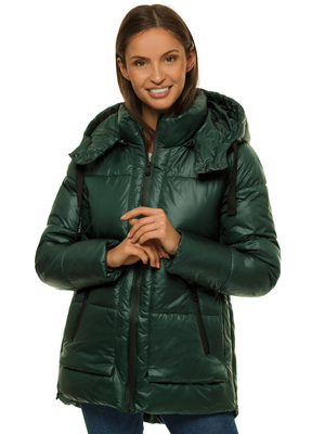 Kurtka zimowa damska ciemnozielona OZONEE O/M1552/38