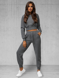 Komplet dresowy dwuczęściowy damski grafitowy OZONEE JS/8C78/5Z