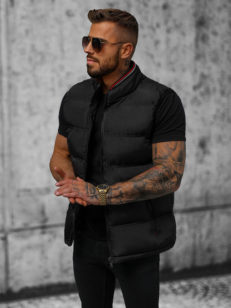 Kamizelka męska pikowana czarna OZONEE N/7131Z