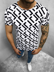 T-Shirt męski biało-czarny OZONEE O/BL57