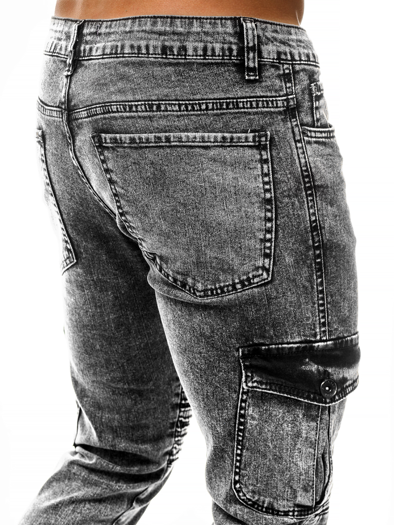 Spodnie jeansowe joggery męskie czarne OZONEE G/1064