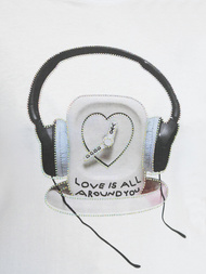 T-shirt damski z nadrukiem biało-czarny OZONEE DJ77806