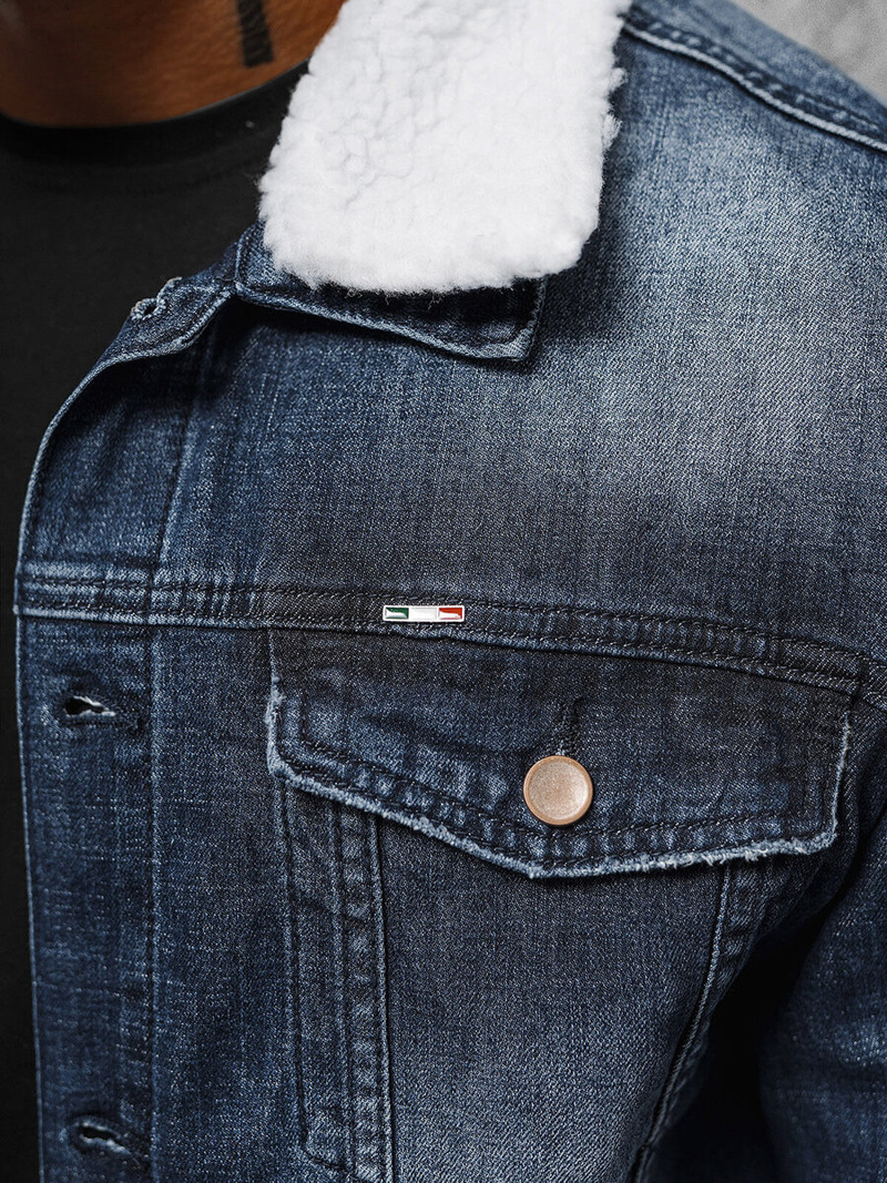 Чоловіча джинсова куртка tемно-cиня OZONEE NB/MJ516BSZ