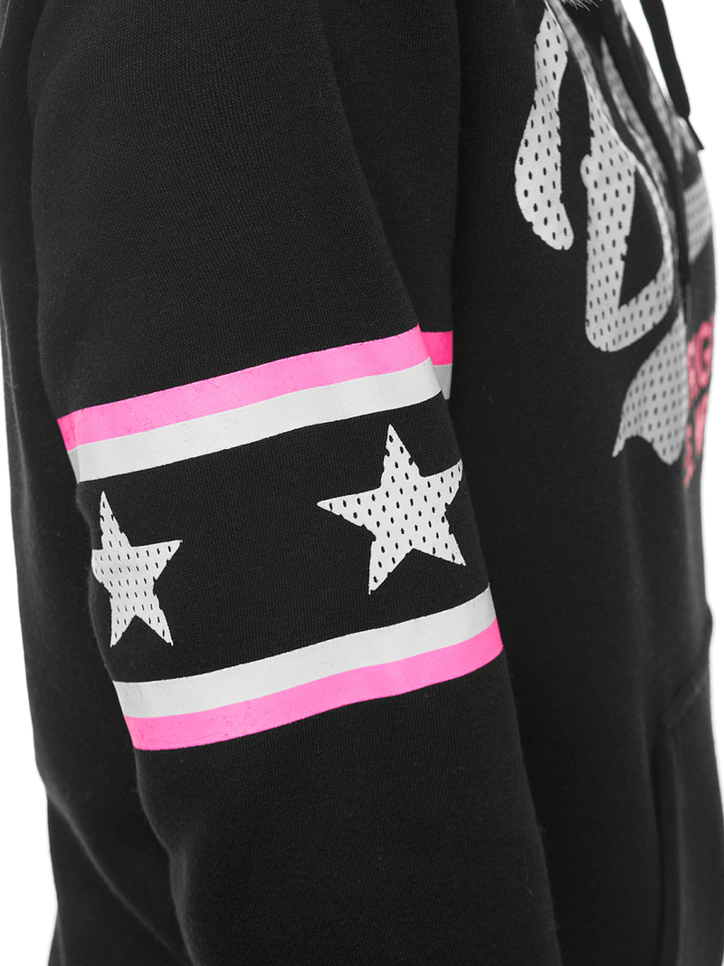 Bluza z kapturem damska czarna OZONEE JS/KSW2011