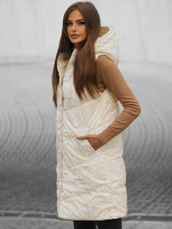 Стьобаний жіночий жилет Кремова OZONEE O/DK118/10Z