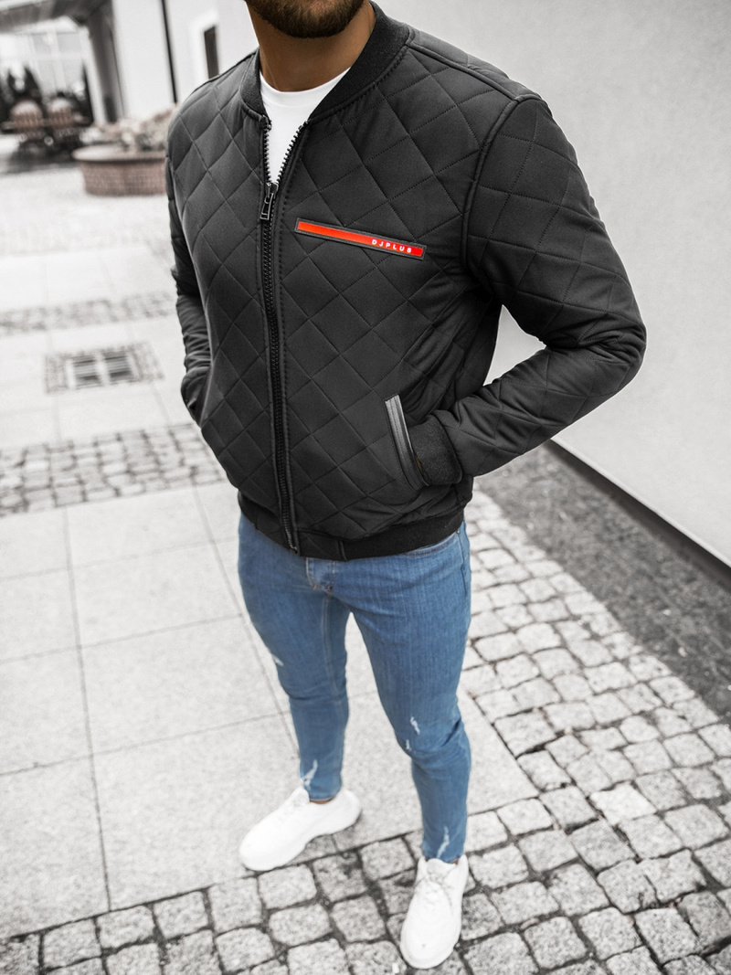 Kurtka przejściowa męska czarna OZONEE O/9031