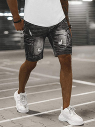 Spodenki męskie jeansowe czarne OZONEE NB/MP0039NZ