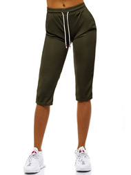 Spodnie dresowe krótkie damskie khaki OZONEE JS/1021/C7