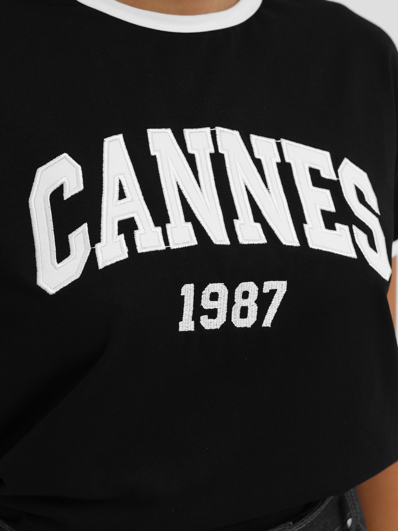 T-shirt damski czarny OZONEE JS/R62184