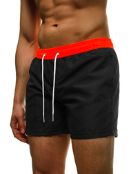 Spodenki kąpielowe męskie czarno-pomarańczowe OZONEE ST004-8