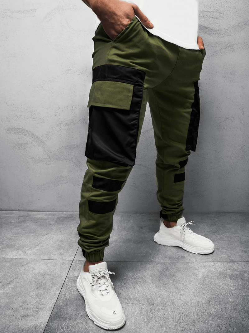 Spodnie męskie chino joggery khaki OZONEE G/11131