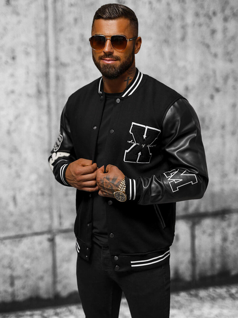 Bluza męska rozpinana czarna OZONEE O/TB9114