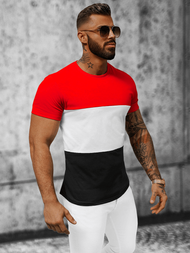T-shirt męski czerwony OZONEE JS/8T90/2Z