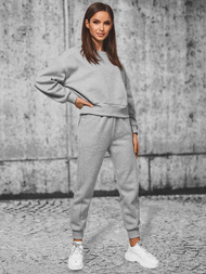 Komplet dresowy oversize dwuczęściowy damski szary OZONEE JS/8C71/2
