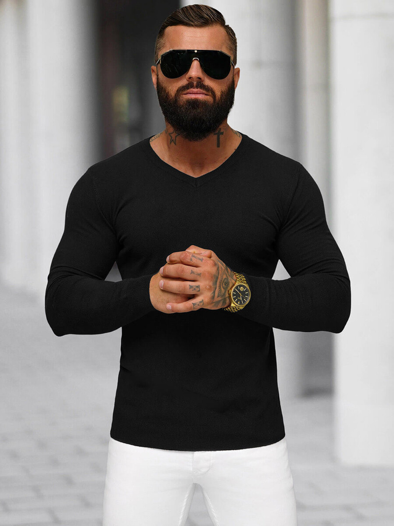 Светр чоловічій Чорний OZONEE NB/MMB601/4Z