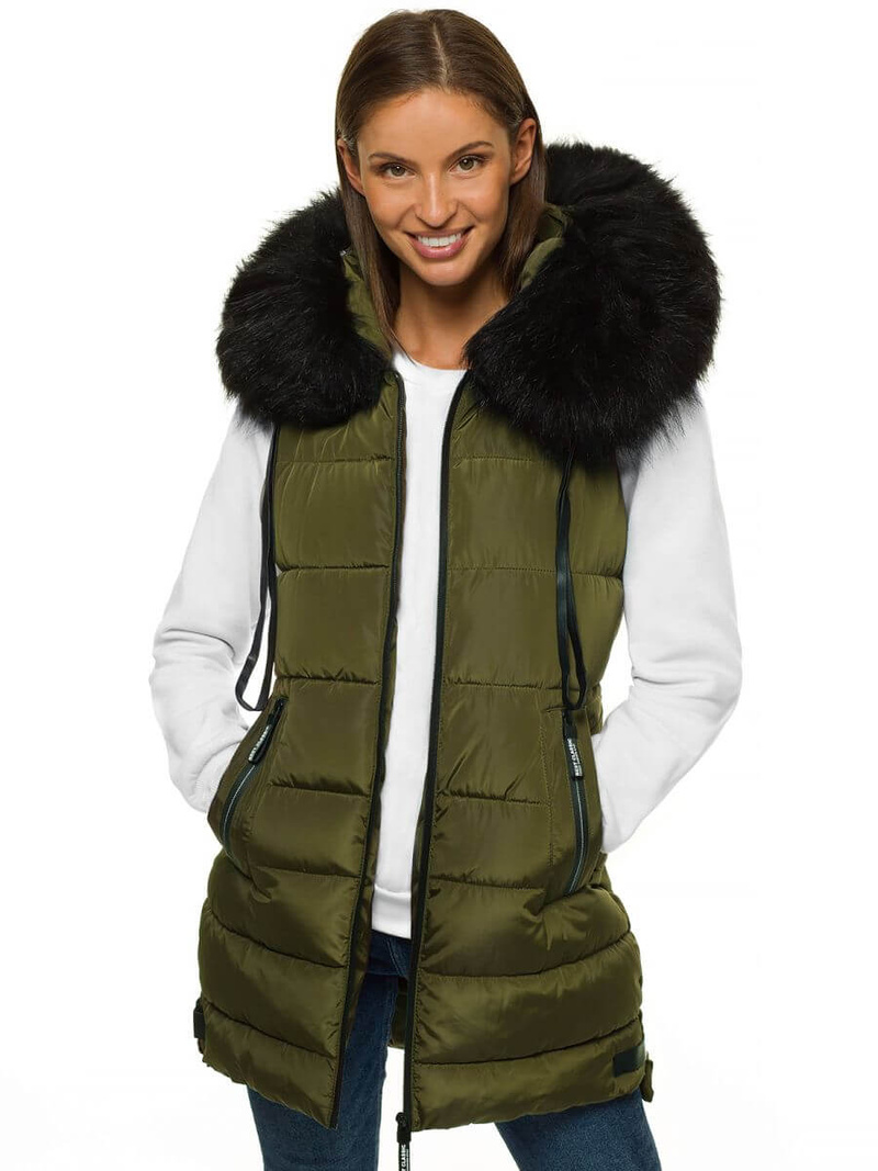 Стьобаний жіночий жилет Хакi OZONEE O/M205/29