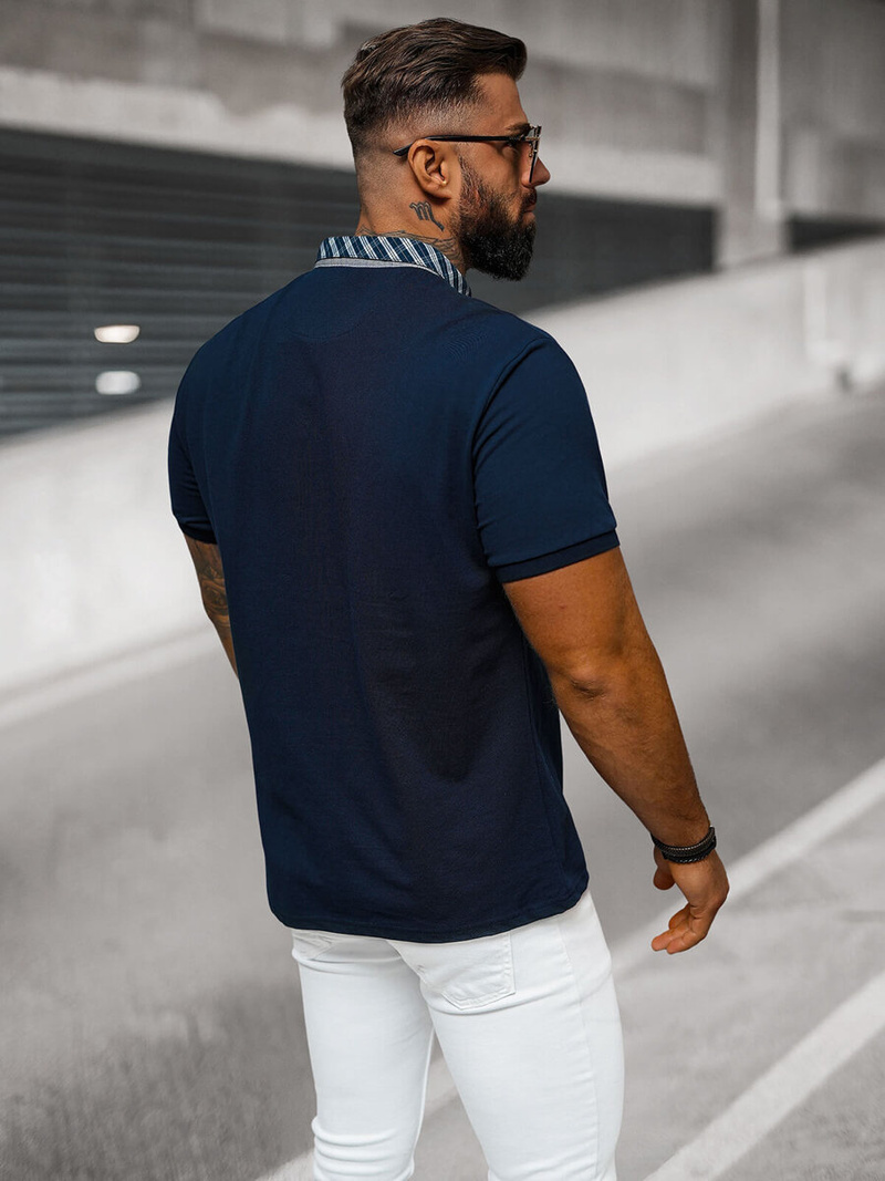 Футболка Поло Чоловіча Tемно-Cиня OZONEE O/DA803