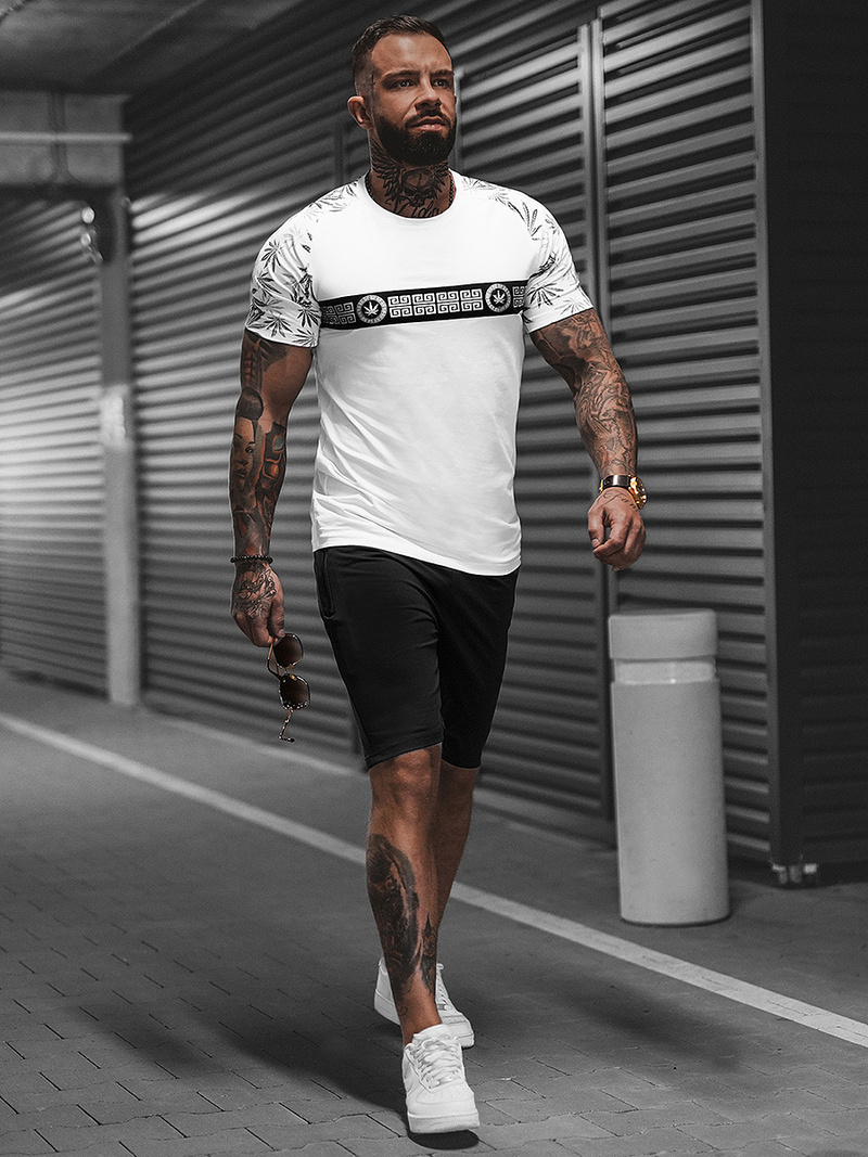 Чоловічий спортивний комплект Бiло-Чорний OZONEE O/HM760Z