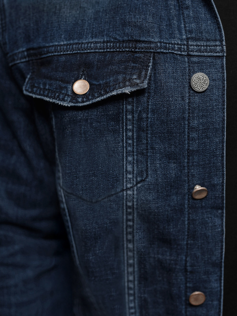 Чоловіча джинсова куртка Ультрамаринова OZONEE NB/MJ517BSZ