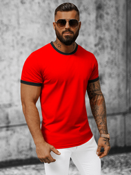 T-shirt męski czerwony OZONEE JS/8T83/18Z