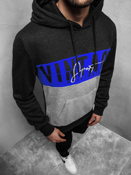 Bluza z kapturem męska czarna OZONEE JS/KS1911Z