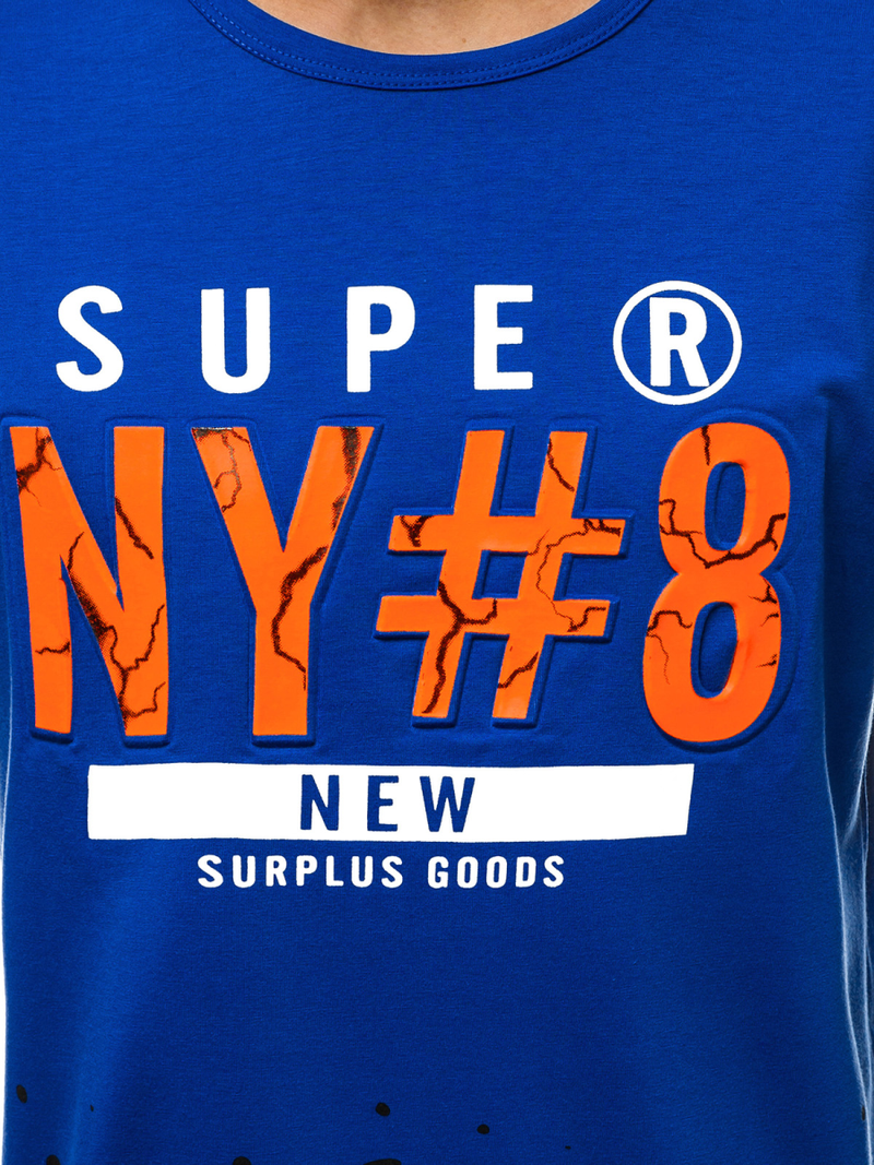 T-Shirt męski niebieski OZONEE JS/KS2028Z