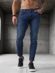 Spodnie jeansowe męskie slim fit ciemno-niebieskie OZONEE O/JK2951