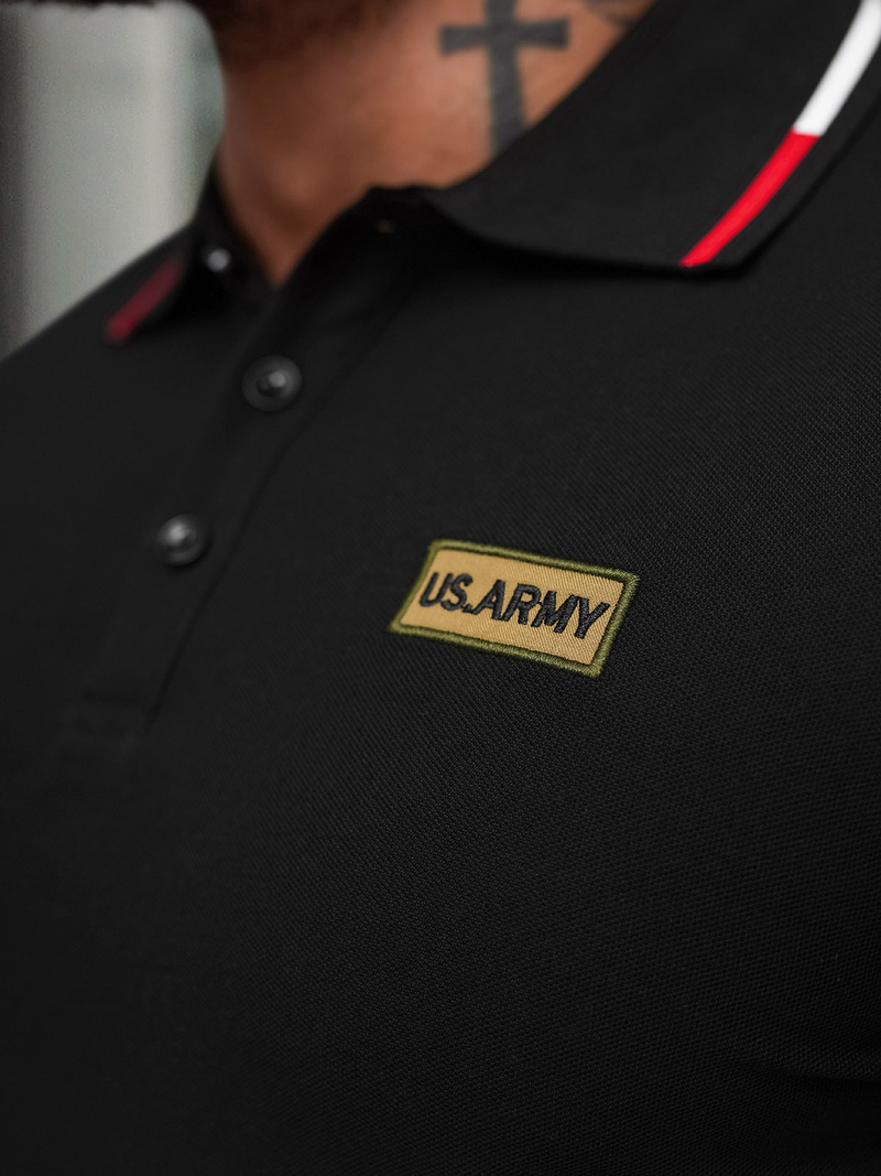 Футболка Поло Чоловіча Чорна OZONEE NB/MT3144