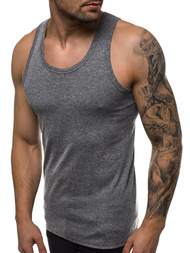 Koszulka bez rękawów męska ciemno-szara OZONEE JS/NB001